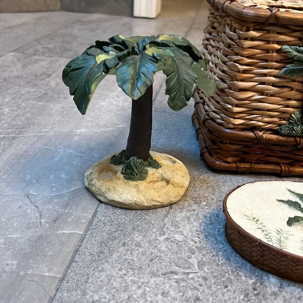 Palm Tree Bath Accessories Set